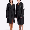 ARENA TEAM STRIPE ROBE BLACK WHITE ΜΠΟΥΡΝΟΥΖΙ