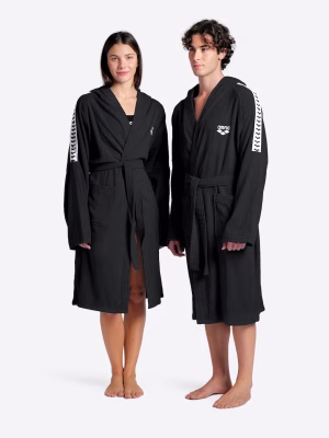ARENA TEAM STRIPE ROBE BLACK WHITE ΜΠΟΥΡΝΟΥΖΙ - s