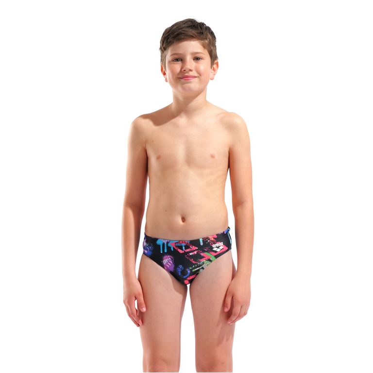 ARENA GRAFFITI BRIEF BLACK MULTI  ΜΑΓΙΟ ΑΓΟΡΙ ΣΛΙΠ