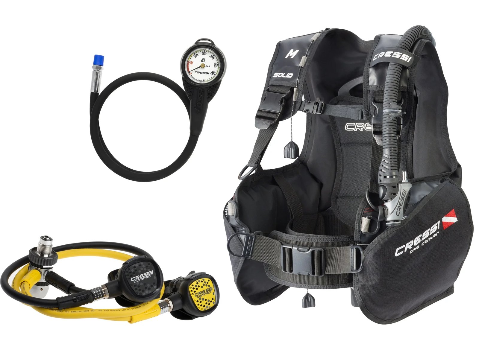 Cressi Solid Scuba Set με BCD Solid, ρυθμιστή AC2 DIN, χταπόδι και μανόμετρο