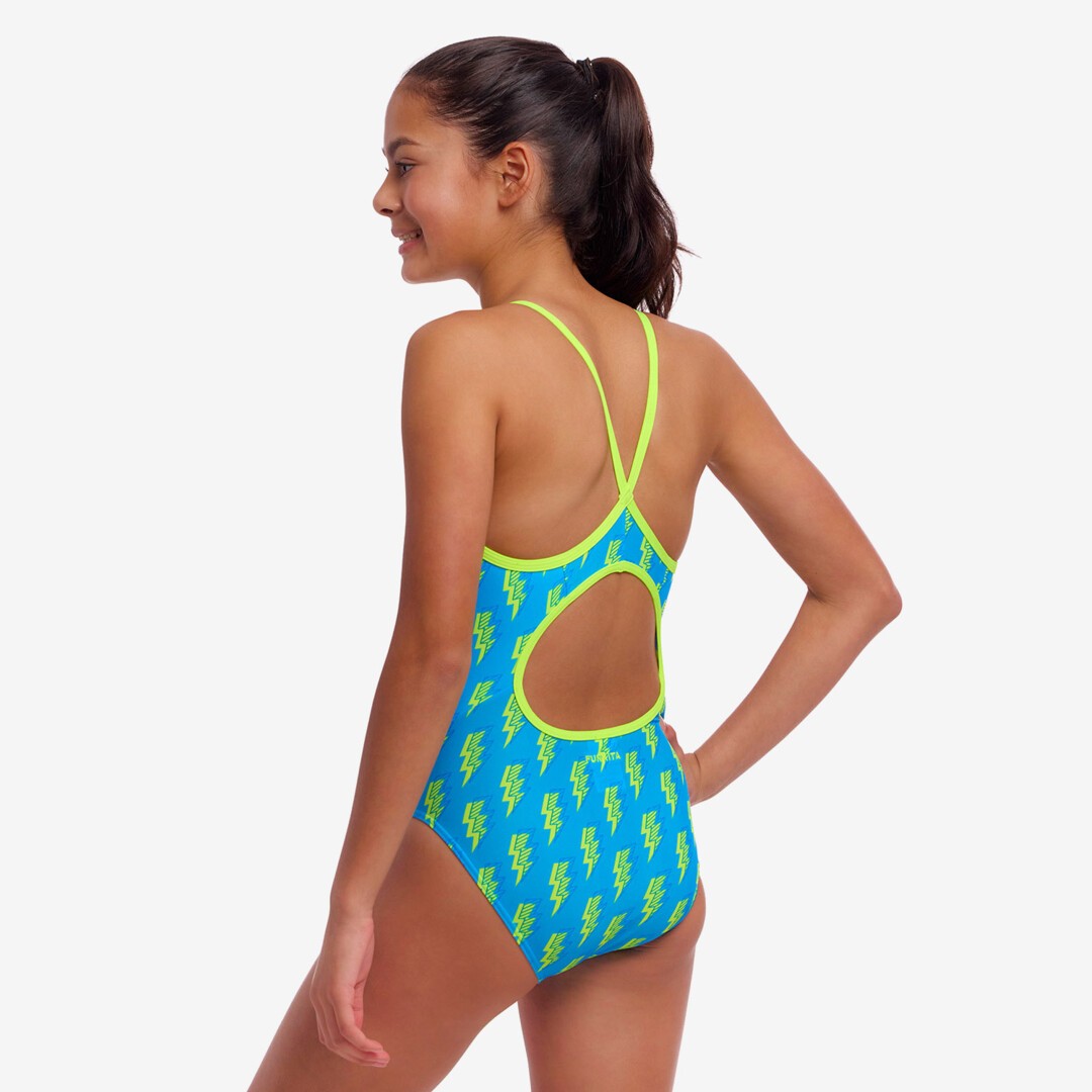 Μαγιό Funkita Bolted για κορίτσια, πίσω όψη με το άνοιγμα Diamond Back