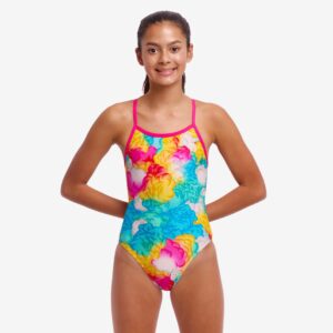 Funkita Girls Single Strap ολόσωμο μαγιό για κορίτσια με print Cloudy Colours