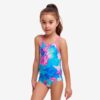 Funkita Toddler Girls One Piece ολόσωμο μαγιό σε σχέδιο Cloud Street, μπροστινή όψη
