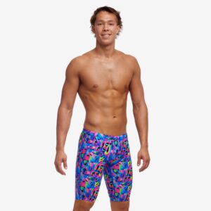 Ανδρικό jammer προπόνησης Funky Trunks με print Funk and Blues σε μπλε και ροζ