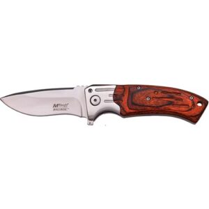 MTech MT-A853SRW σουγιάς με ασημί λεπίδα και λαβή από κόκκινο pakkawood