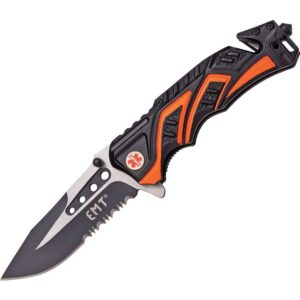 MTech MT-A865EMO σουγιάς διάσωσης με μαύρη και πορτοκαλί λαβή αλουμινίου