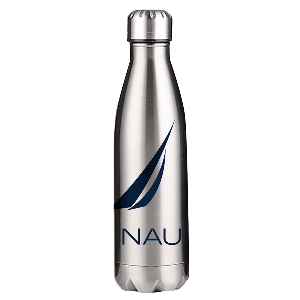 Nautica Μπουκάλι Θερμός 750ml σε ασημί Inox με μπλε λογότυπο πανιού