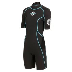 Scubapro Sport Shorty γυναικείο μονοσόρτς 2mm σε μαύρο με γαλάζιες ραφές