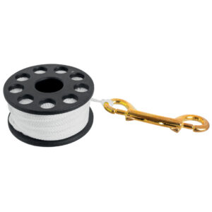 Seac Spool Reel καρούλι κατάδυσης με λευκό σχοινί 30 μέτρων και διπλό καραμπίνερ