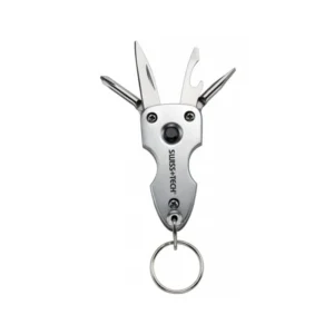 Swiss Tech Key Ring 7 σε 1 ασημί πολυεργαλείο μπρελόκ με λάμα, κατσαβίδια και κρίκο κλειδιών